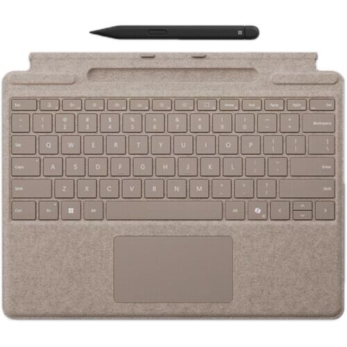 מקלדת ועט לסרפס פרו 8-11 Microsoft Surface Pro Signature Keyboard Cover with Slim Pen 2 (Dune) - 8X6-00145
