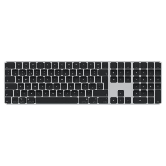 מקלדת אלחוטית Apple Magic Keyboard with Touch ID and Numeric Keypad for Mac Models with Apple Silicon USB-C - Black Keys - EU Layout