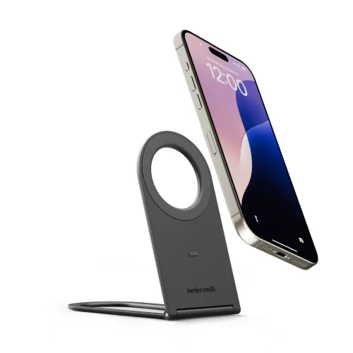 מעמד מתכוונן לאייפון Twelve South Curve Nano - Adjustable Metal Stand for iPhones (Slate) - 810189130029