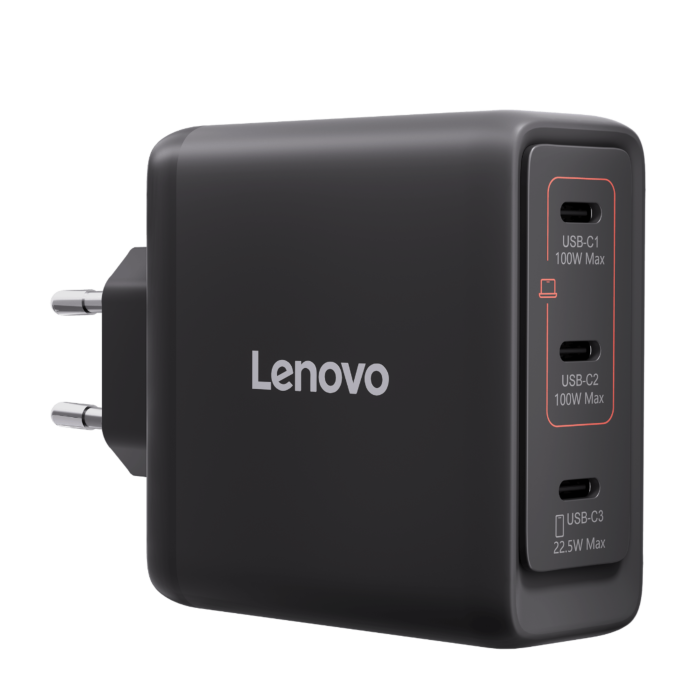 מטען קיר Lenovo Multi-port USB-C 100W GaN Charger (Black) - 40AW100BEU