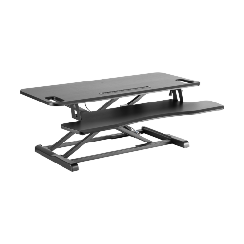 מתאם עמידה לשולחן LUMI Gas Spring Sit-Stand Desk Converter with Keyboard Tray Deck (Standard MDF Board Surface) - DWS28-02N WHITE