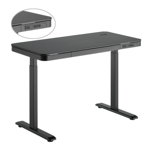 שולחן עמידה מתכוונן חשמלי LUMI Single Motor Sit-Stand Desk with Drawer & Memory Control & Wireless Charger (Black) - 90902-807-70