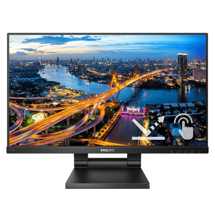 מסך מחשב PHILIPS 24" FHD IPS Monitor with SmoothTouch - 242B1TC
