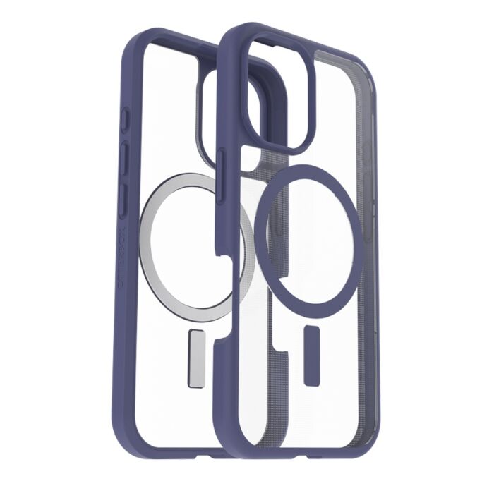כיסוי שקוף/סגול MagSafe לאייפון 16 פרו, OtterBox Clear/Purple React MagSafe Case for iPhone 16 Pro