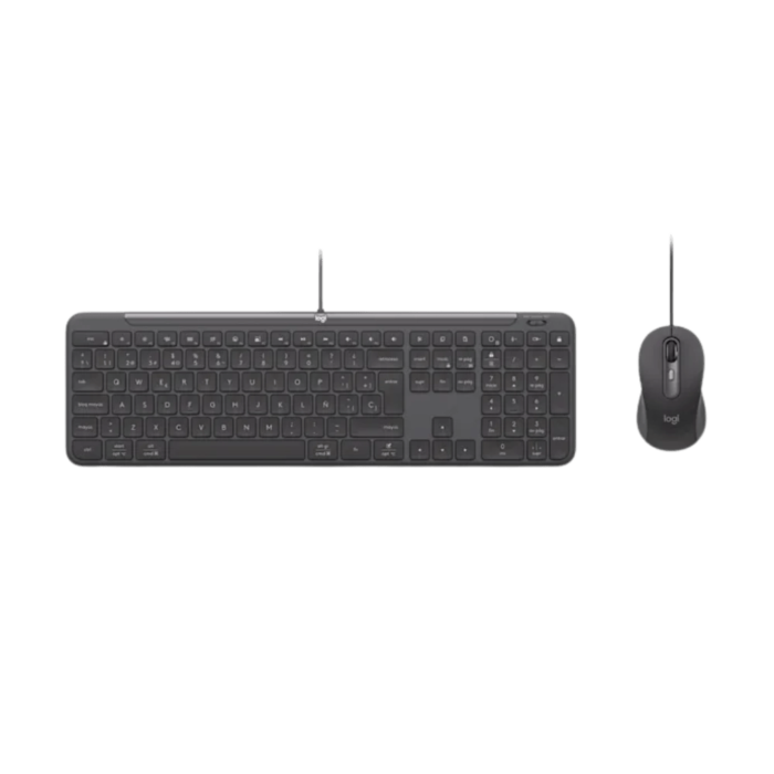סט מקלדת ועכבר חוטיים לוג'יטק Logitech Signature Slim Wired Combo MK620 for Business (Graphite, US International) - 920-013349