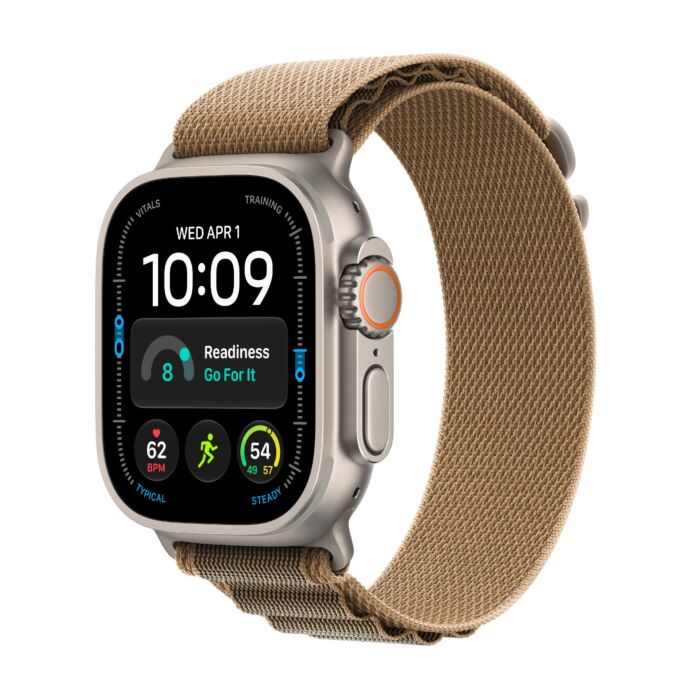 שעון אפל Apple Watch Ultra 4 Natural Titanium Case with Desert Alpine Loop