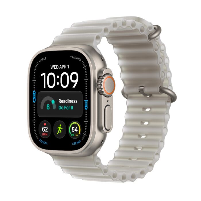 שעון אפל Apple Watch Ultra 4 Natural Titanium Case with Translucent Grey Ocean Band