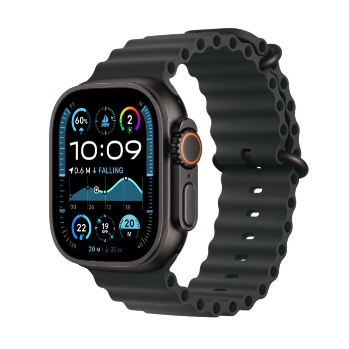 שעון אפל Apple Watch Ultra 2 MX4P3HB/A GPS + Cellular 49mm Black Titanium Case with Black Ocean Band