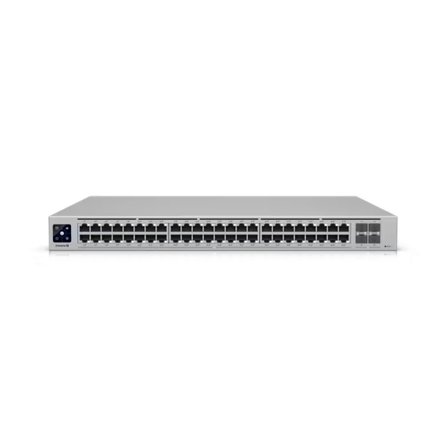 מתג רשת מנוהל עם הזנת מתח דרך כבל רשת Ubiquiti UniFi Enterprise 48 PoE (Vintage) 48-Port Multi-Gig Layer 3 Managed Switch - USW-Enterprise-48-PoE