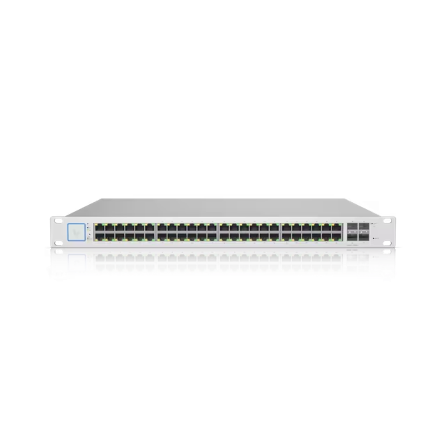 מתג רשת מנוהל עם הזנת מתח דרך כבל רשת Ubiquiti UniFi Switch Standard 48 PoE (Gen1) 48-Port Gigabit Managed PoE Switch (500W) - US-48-500W