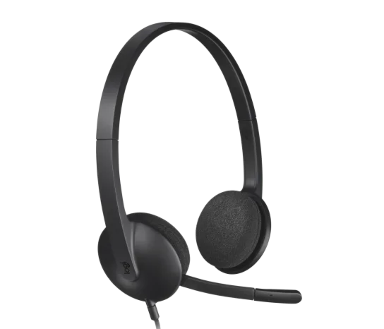 אוזניות חוטיות לוג'יטק Logitech H340 USB Computer Headset with Microphone - 981-000475
