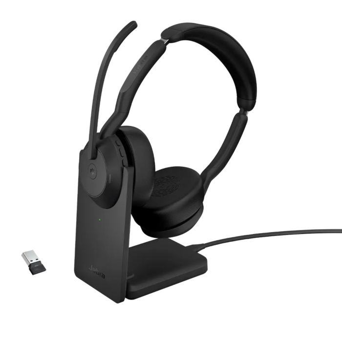 אוזניות אלחוטיות Jabra Evolve2 55 - Link380a MS Stereo with Stand 25599-999-989