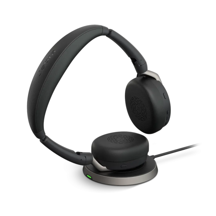 אוזניות אלחוטיות Jabra Evolve2 65 Flex Link380a MS Stereo (Wireless Charging) 26699-999-989