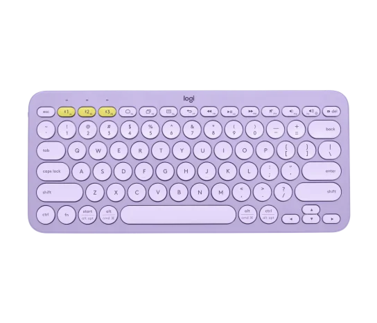 מקלדת אלחוטית לוג'יטק Logitech K380 Multi-Device Bluetooth Keyboard (Lavender Lemonade) - 920-011166