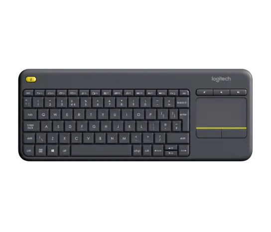 מקלדת אלחוטית לוג'יטק Logitech K400 Plus Wireless Touch Keyboard (Black, US International) - 920-007145