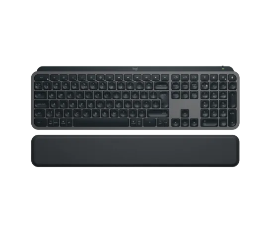 מקלדת אלחוטית לוג'יטק Logitech MX Keys S Wireless Illuminated Keyboard with Palm Rest (Graphite, US International) - 920-011589