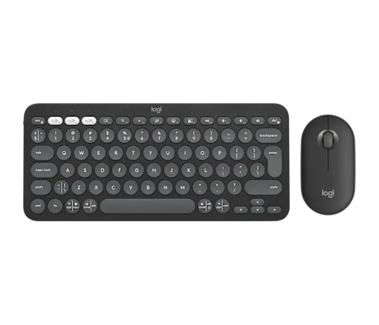 סט מקלדת ועכבר אלחוטיים לוג'יטק Logitech Pebble 2 Combo (Tonal Graphite, US International) - 920-012239