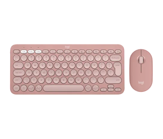 סט מקלדת ועכבר אלחוטיים לוג'יטק Logitech Pebble 2 Combo (Tonal Rose, US International) - 920-012241