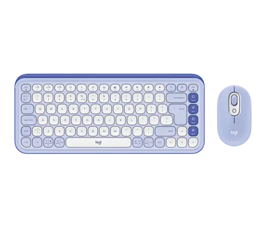 סט מקלדת ועכבר אלחוטיים לוג'יטק Logitech POP Icon Combo (Lilac & Off-White, US International) - 920-013078
