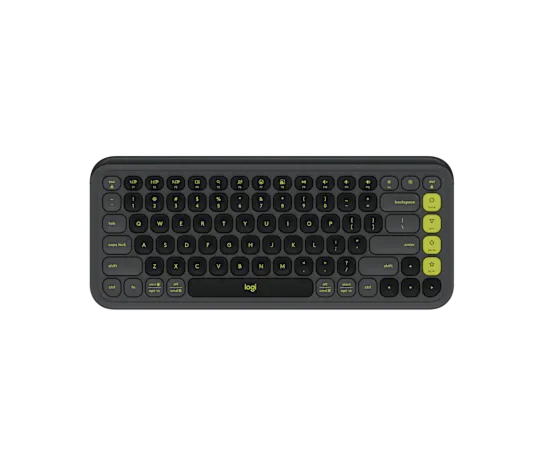 מקלדת אלחוטית לוג'יטק Logitech POP Icon Keys Bluetooth Keyboard (Graphite & Green, US International) - 920-013071