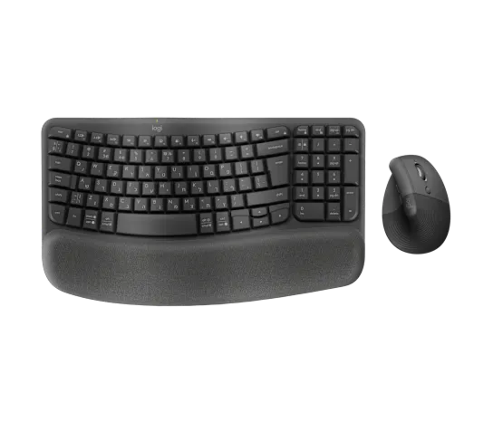סט מקלדת ועכבר אלחוטיים לוג'יטק Logitech Wave Keys and Lift Combo (Graphite, Hebrew) - 920-013886