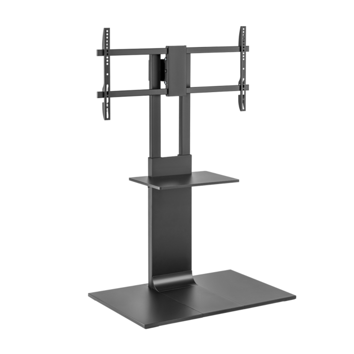 LUMI Heavy-Duty Modern TV Floor Stand With Equipment Shelf