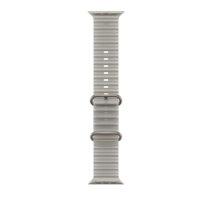 רצועות לשעונים Apple 49mm Translucent Grey Ocean Band - Natural Titanium Finish - MK7K4ZM/A