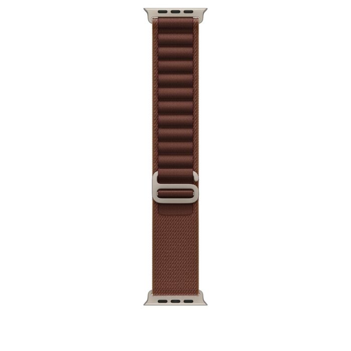 רצועות לשעונים Apple 49mm Burgundy Alpine Loop - Medium - Natural Titanium Finish - MK7E4ZM/A