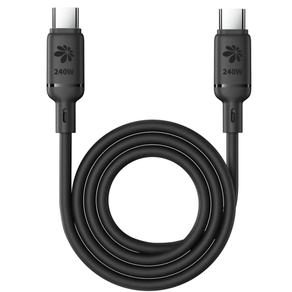 כבל טעינה Miracase MTCS240W 1.2m USB-C to USB-C Silicone Cable (240W) (Black)