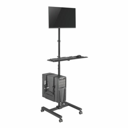 LUMI Height Adjustable Mobile Computer Workstation with Monitor Mount