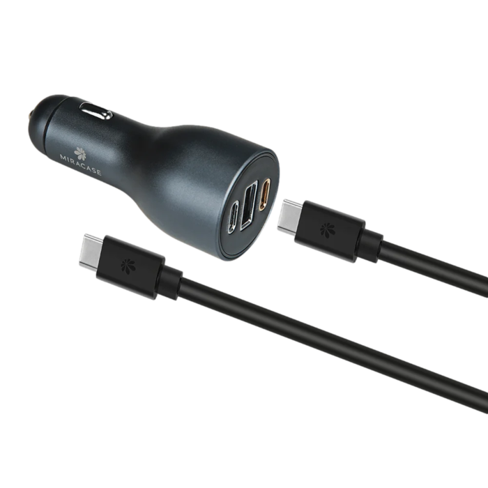 מטען לרכב Miracase PD120W 120W USB-C Car Charger with 100W USB-C to USB-C Cable (Black)