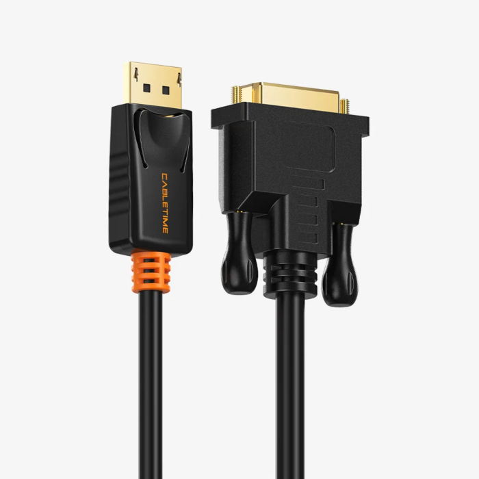 כבל וידאו Cabletime DisplayPort to DVI-D Cable, 1080p@60Hz, 1.8m - CT-AV585-03G-B1.8
