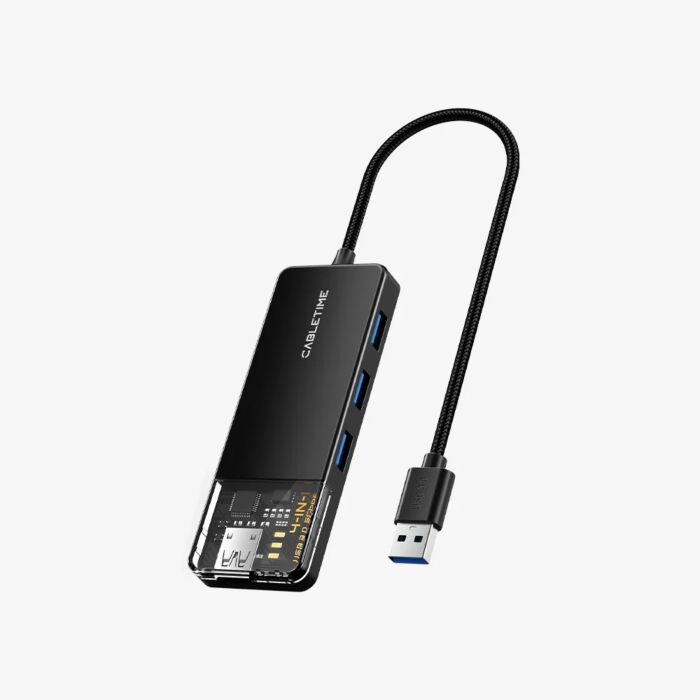 Cabletime 6-in-1 USB-C Multiport Hub, 5Gbps, 4K HDMI