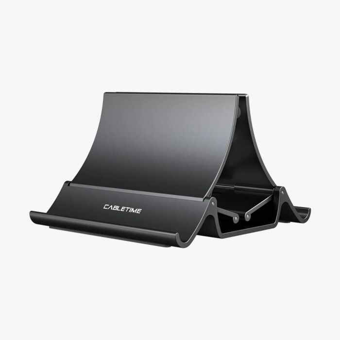 Cabletime Adjustable Vertical Laptop Stand (Black)