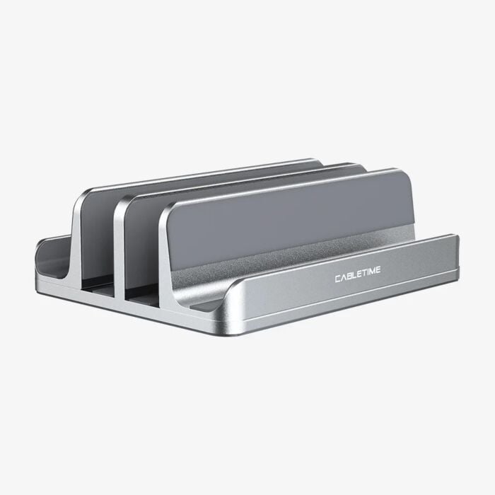 Cabletime Aluminum Dual Vertical Stand Holder For Laptop