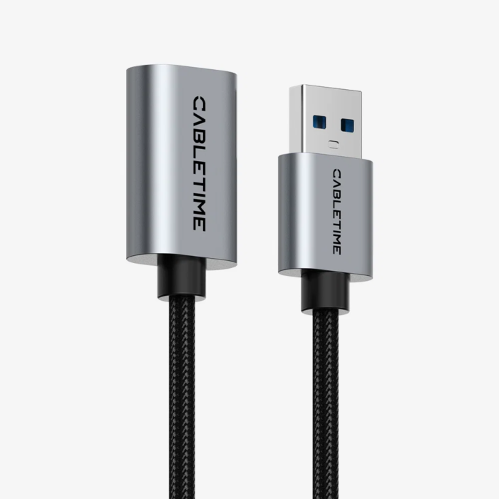 כבל הארכה Cabletime USB 3.0 Type-A Male to Female Extension Cable, 5Gbps, 2m - CT-AMAF1-AG2