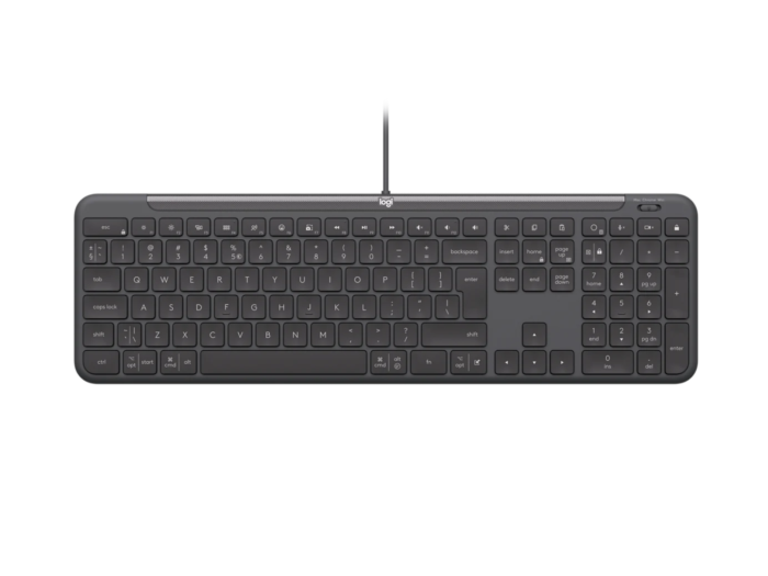 מקלדת חוטית לוג'יטק Logitech Signature Slim Wired K620 for Business USB-C Keyboard (Graphite, US International) - 920-013333
