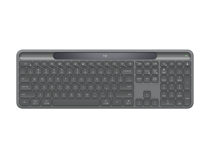 מקלדת אלחוטית לוג'יטק Logitech Signature Slim Solar+ K980 Wireless Keyboard (Graphite, US International) - 920-013764