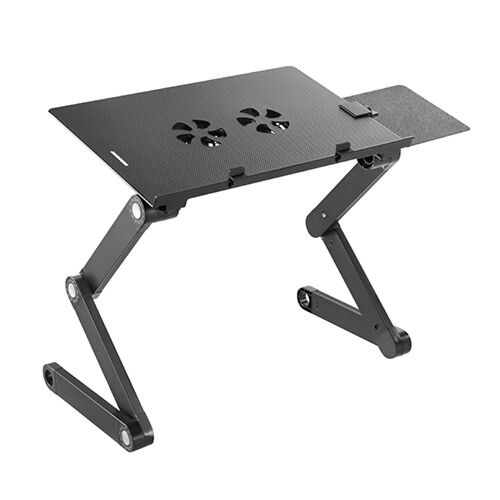 LUMI Height Adjustable Ventilated Laptop Desk with Mouse Pad Side Mount & Cooling Fan