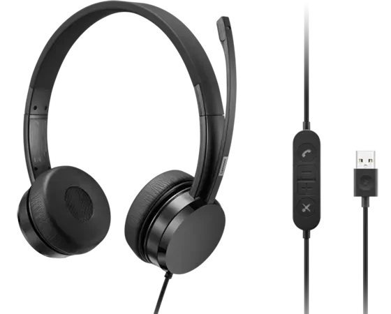 Lenovo USB-A Wired Stereo On-Ear Headset