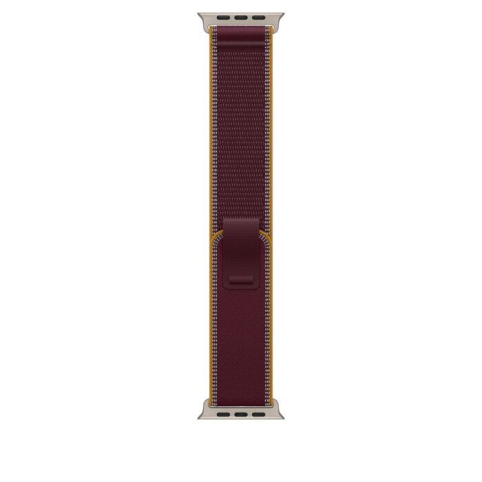רצועות לשעונים Apple 49mm Burgundy Trail Loop - S/M - Natural Titanium Finish - MK8G4ZM/A