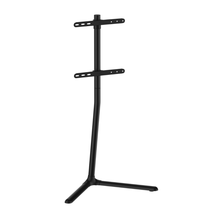 LUMI Modernist Linear Swivel Studio TV Floor Stand with V-Base