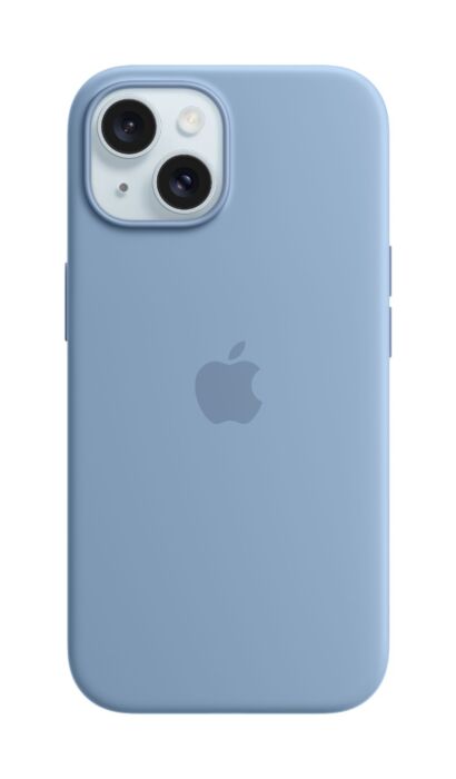 כיסוי סיליקון לאייפון 15 iPhone 15 Silicone Case with MagSafe - Winter Blue