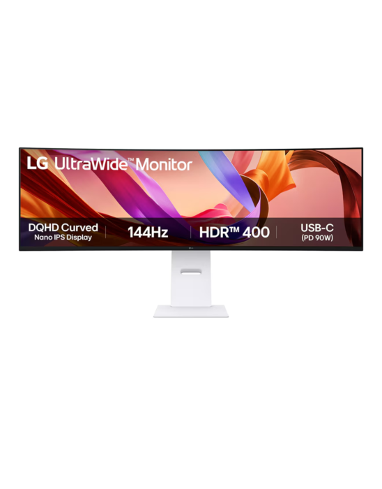 מסך מחשב LG 49" Curved UltraWide Dual QHD Nano IPS Monitor with 144Hz and HDR 400 - 49U950A-W