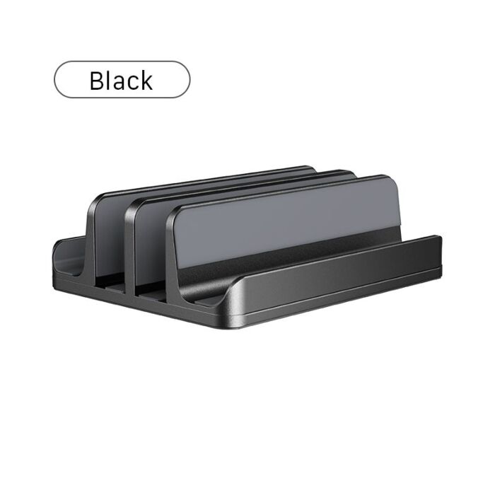מעמד אנכי כפול למחשב נייד Cabletime Aluminum Dual Vertical Stand Holder For Laptop (Black) - CT-VLP02-AB