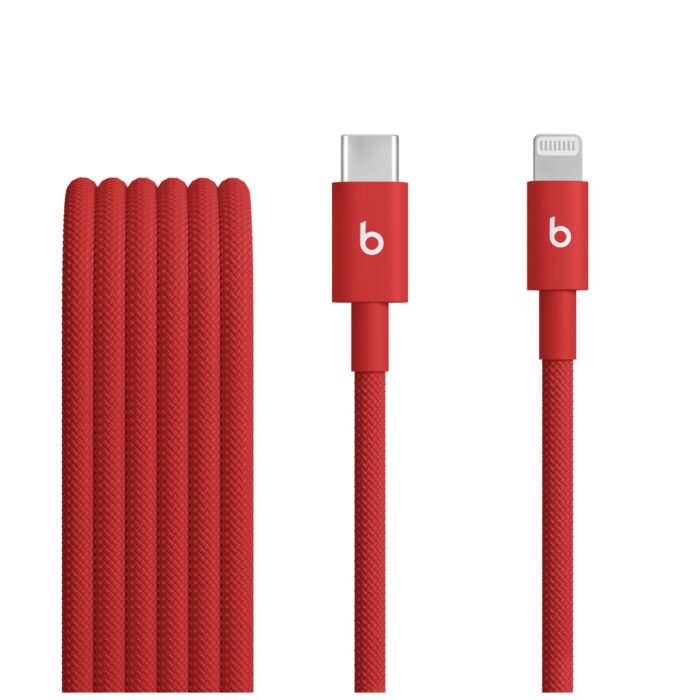 כבל טעינה ארוג Apple Beats USB-C to Lightning Woven Cable (1.5 m) - Rapid Red - MFEH4ZM/A