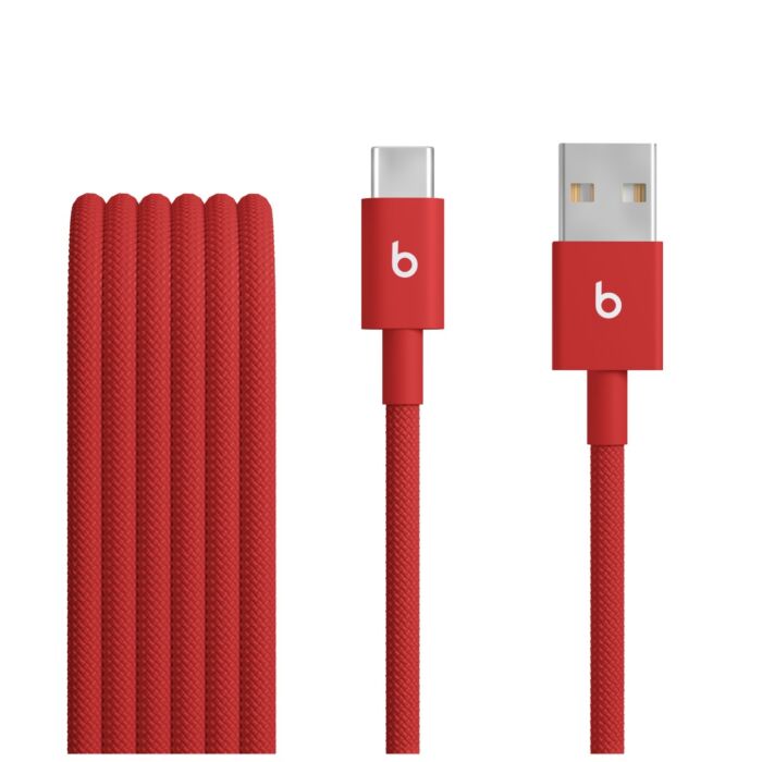 כבל טעינה ארוג Apple Beats USB-A to USB-C Woven Cable (1.5 m) - Rapid Red - MFEJ4ZM/A