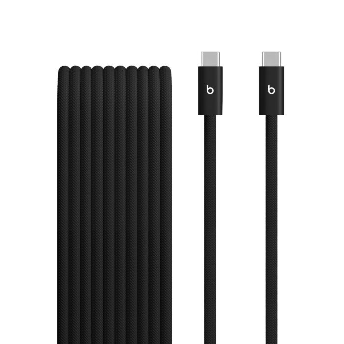 כבל טעינה קלוע Apple Beats 240W USB-C to USB-C Braided Cable (3 m / 10 ft) - Bolt Black - MHX64ZM/A