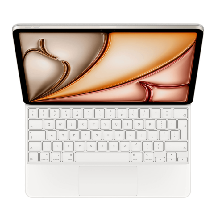 מקלדת הקסם של אפל | Apple Magic Keyboard for iPad Pro 12.9" (3-6 Gen) and iPad Air 13" (M2/M3) - International English - White