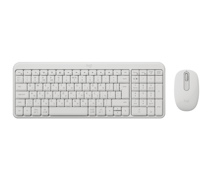 סט מקלדת ועכבר לוג׳יטק Logitech MK250 Compact Bluetooth Wireless Combo Off (Off-White) - 920-013520